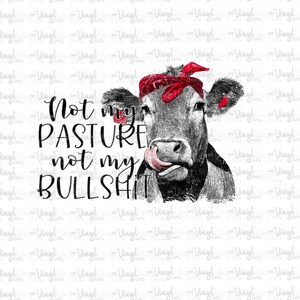HTV Transfer 36N Not My Pasture Not My Bull Printed Heat Transfer Vinyl for shirt Press at home on your shirt! t shirt transfer DIY image 3