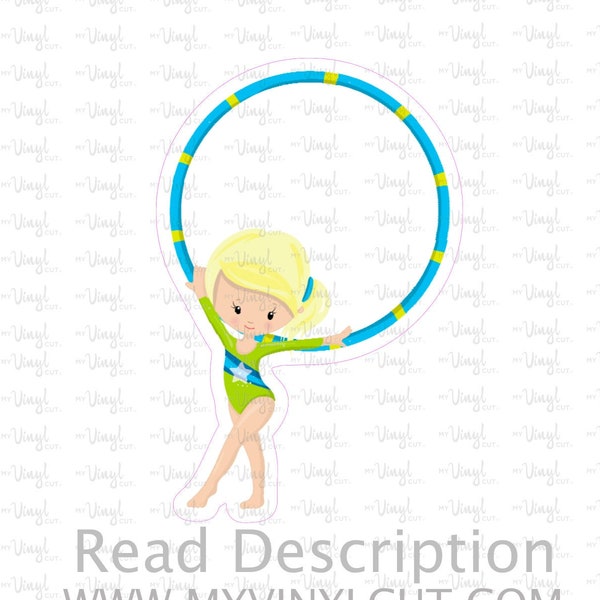 Hoop Gymnast | 51F | Waterproof Vinyl Sticker | Window Cling | Glitter | Holographic | Waterslide Decal | Button | T Shirt Mug Transfer