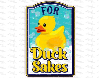 Sticker 16B For Duck Sake Tumbler Label Vinyl Decal PRINTED White Clear Transparent Glitter Sticker
