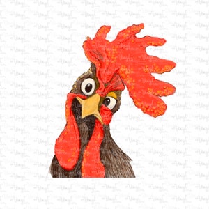 PNG Digital file Crazy Rooster Chicken Add your own text shirt design printing DIGITAL file only add your own cut line to cut it out