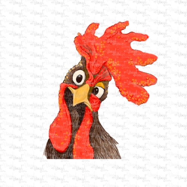 PNG Digital file Crazy Rooster Chicken Add your own text shirt design printing DIGITAL file only add your own cut line to cut it out