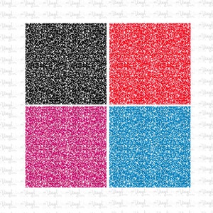 Printed Vinyl Composition Notebook Pattern HTV Heat Transfer Vinyl or Adhesive Vinyl 12 x 12 inch sheet Choose Black Red Blue or Pink
