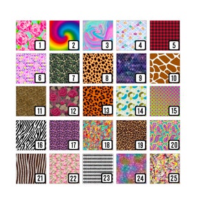 Printed Vinyl & HTV Pattern Vinyl Sheets 12 x 12 for your Cameo or Cricut Permanent Adhesive Vinyl Heat Transfer Vinyl Choice of Patterns!