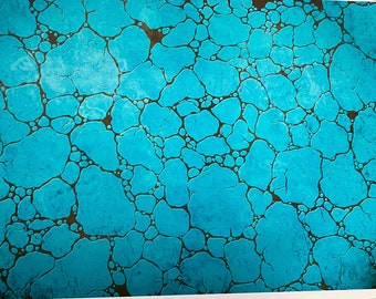 Turquoise Stone Rock Pattern Printed Heat Transfer Vinyl HTV for T shirts, Adhesive Vinyl for Cups 8 x 12 inch sheet