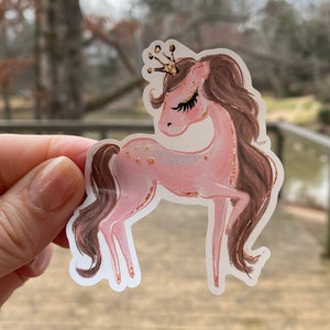 Pink Pony | 2N | Vinyl Sticker Waterproof | Window Cling | Glitter | Holographic | Waterslide Decal | Button | T Shirt Mug Transfer