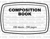 Waterslide Decal Inkjet Printed NO SEALING NEEDED 3 1 2 quot tall Permanent Waterproof Ink Composition Book Teacher Appreciation Image Gift Idea