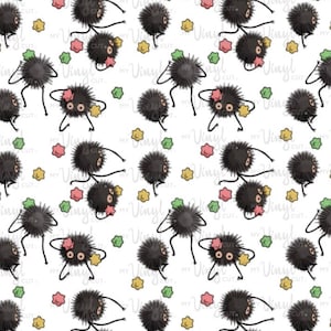 Soot Sprites  | Printed Vinyl | Permanent Adhesive | Permanent Glitter Adhesive | Removable Adhesive | 12 x 12 inch sheet