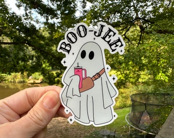 Boo Jee Ghost | 74N | Vinyl Sticker | Waterproof | Permanent Removable | Window Cling | Glitter | Holographic | Clear Gloss Matte | UV DTF