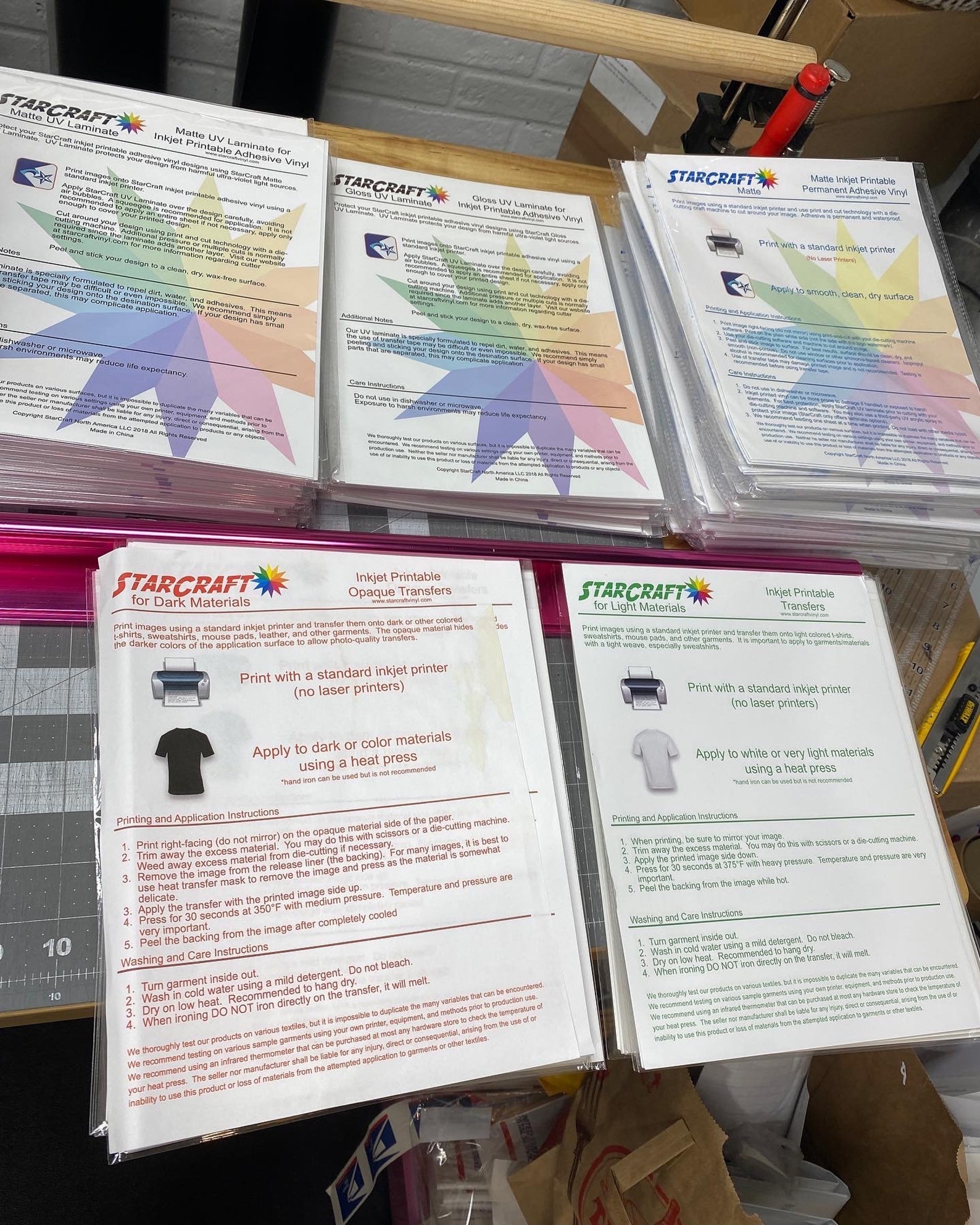 Starcraft Matte UV Laminate Vinyl 10 Pack for Inkjet Adhesive - Etsy