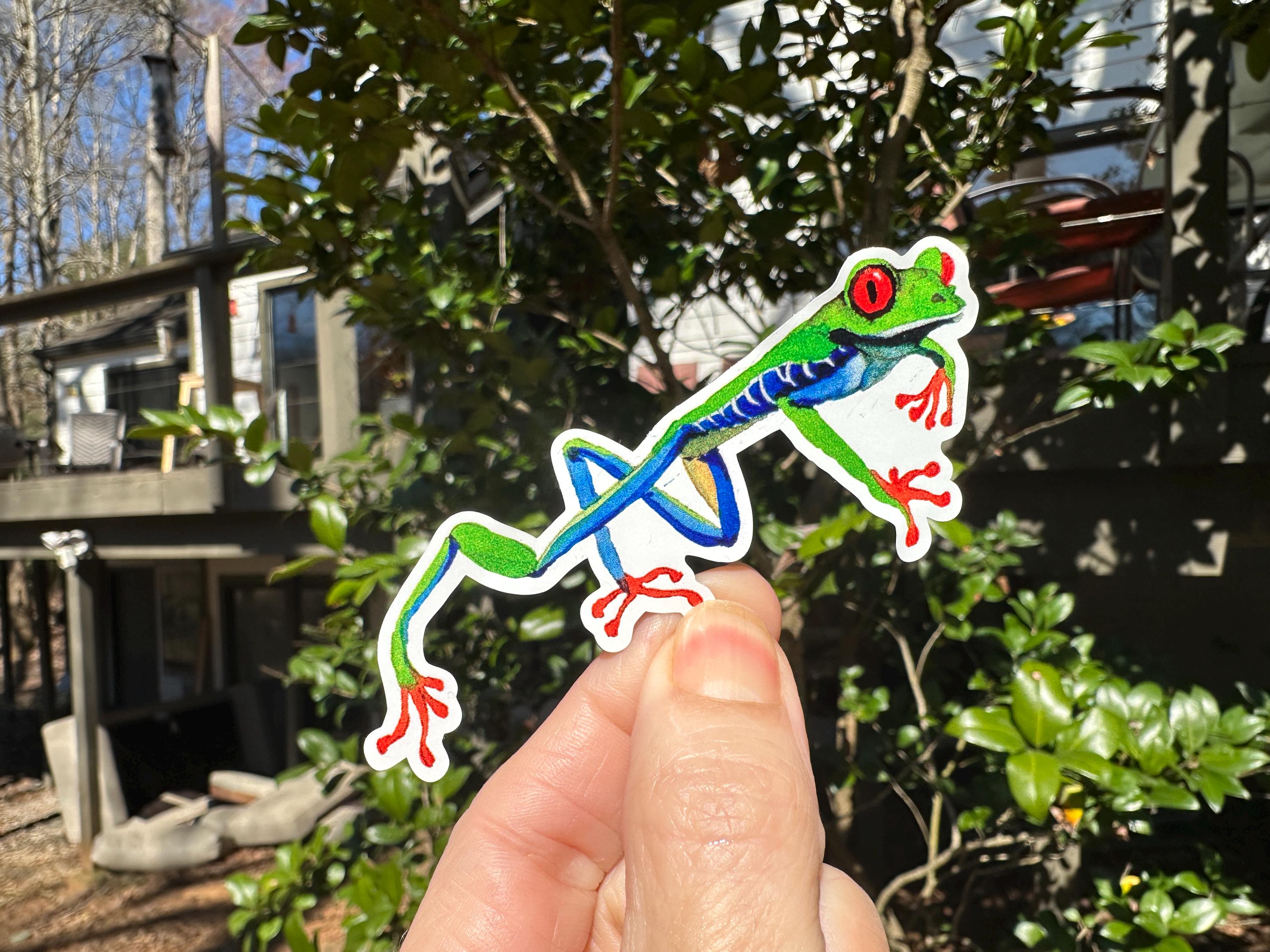 Tree Frog | 57C | Waterproof Vinyl Sticker | Window Cling | Glitter ...