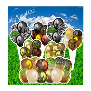 Lawn Decorations Safari Colors, Animal Prints, Shimmery, Glittery Lawn Set Yard Signs, Flair, Yard Card Supply 7 pieces, Various Sizes