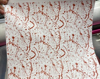 Printed HTV Halloween Blood Splatter Pattern Printed Heat Transfer Vinyl for T shirts 12 x 12 inch sheet ONLY ONE Available!