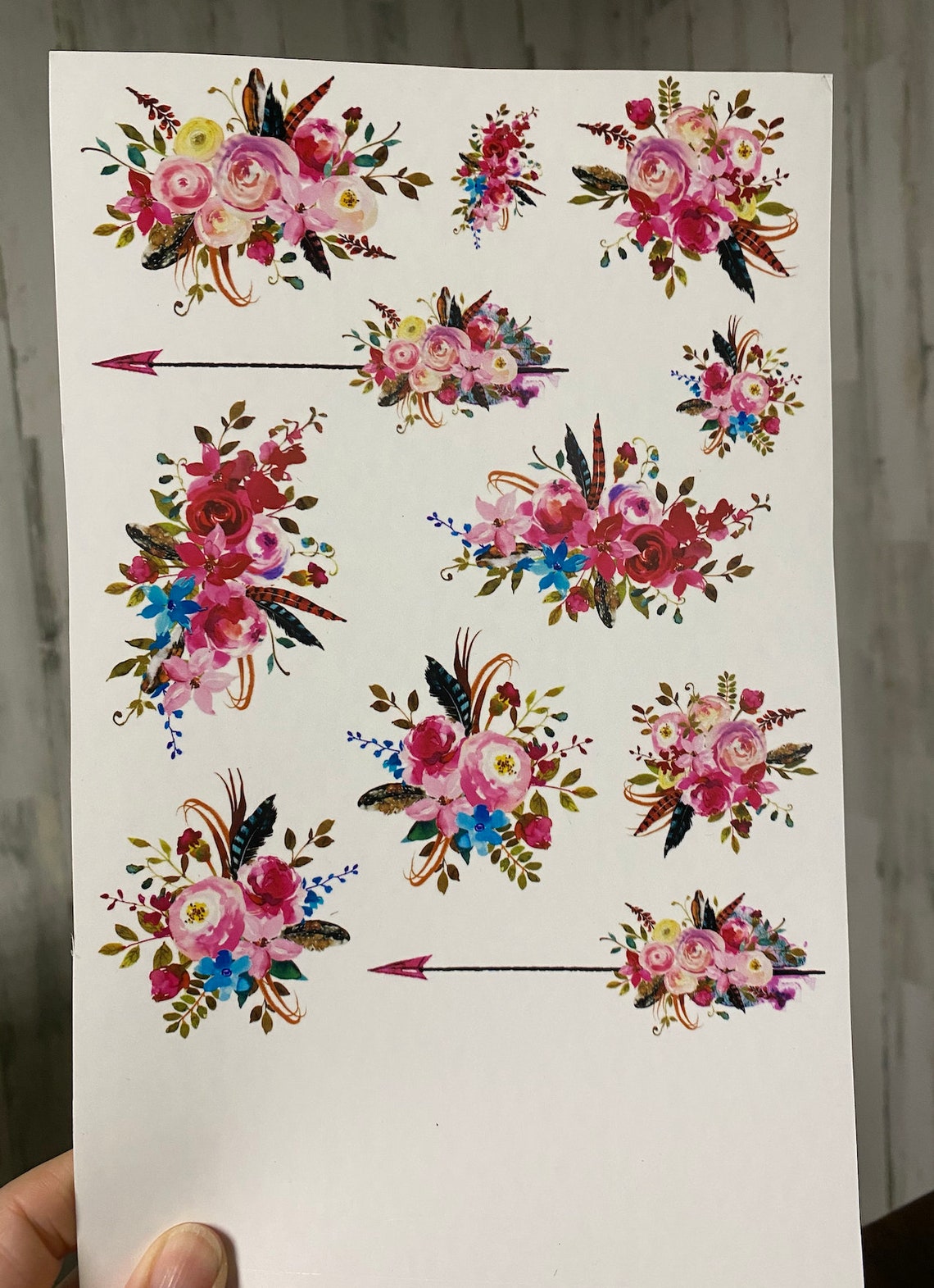 Waterslide Decal Full Sheet I Used Permanent Waterproof Ink Etsy