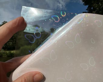 Holographic Butterflies Laminating Sheets 12 x 12 inches, 3 x 8 1/2 inches or 8 1/2 x 11 inches for Cold Laminating Sticker Overlay