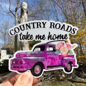Pink Truck | 56E | Waterproof Vinyl Sticker | Permanent or Removable only