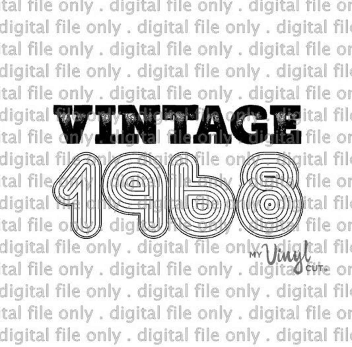 Digital File Vintage Year Customizable Pick Your Birthday Year Etsy