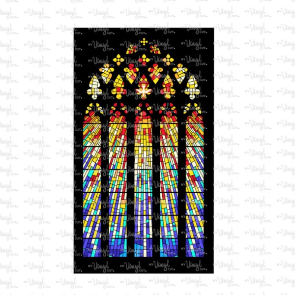 Waterslide Decal Church Window Panels 5 inches tall Inkjet Printed using Permanent Waterproof Ink with no sealing needed