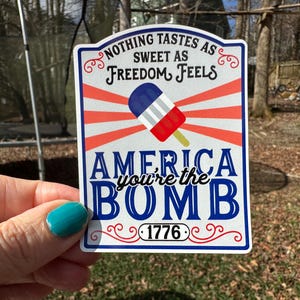 Sticker 9P Nothing Tastes Sweet as Freedom America You're the Bomb ...