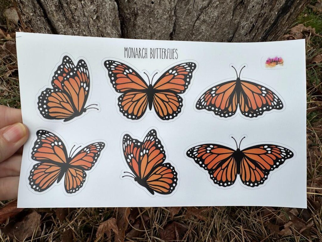 Sticker Sheet Monarch Butterflies Set of 6 Stickers Approximately 2-3 ...