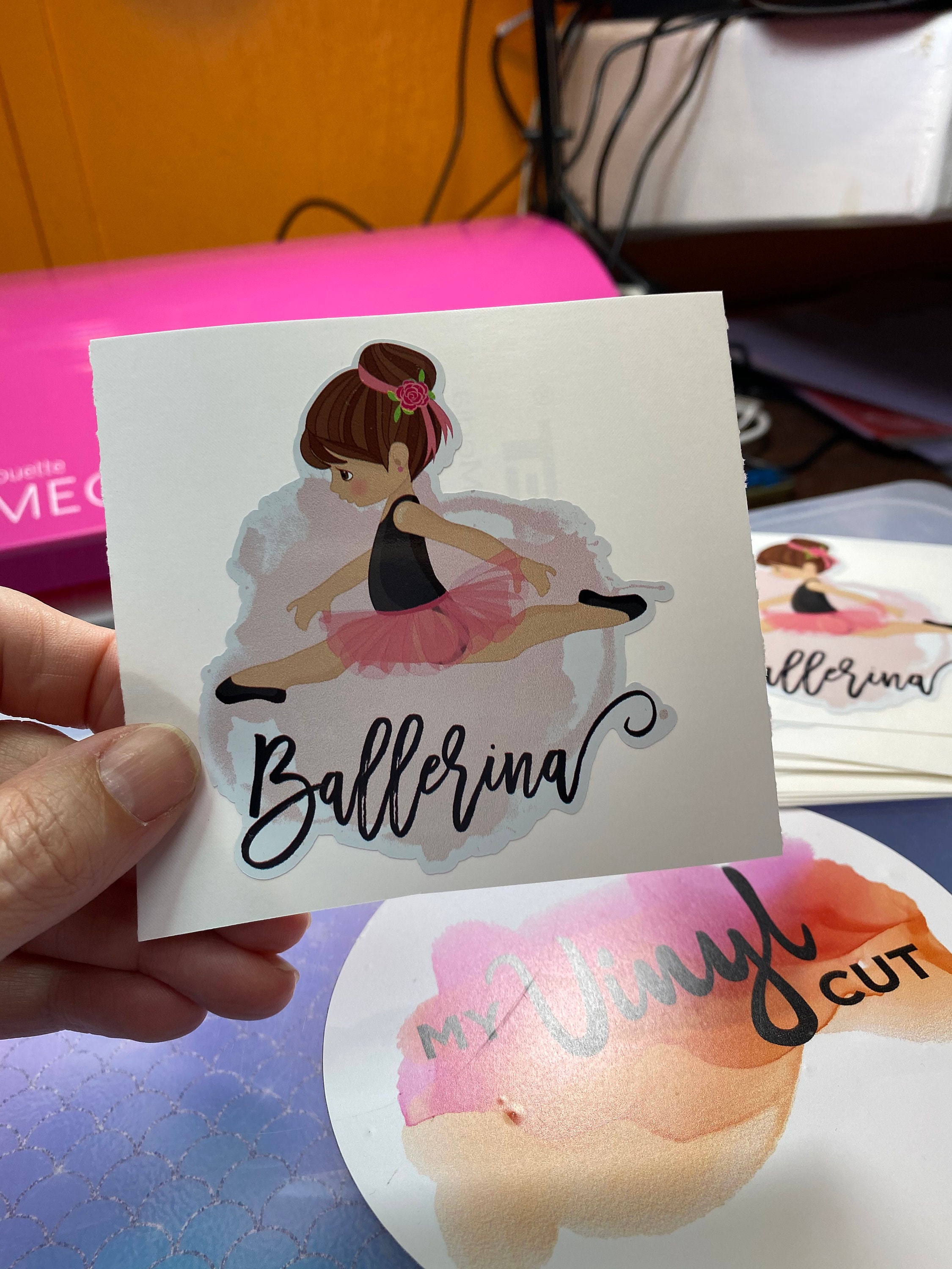 Sticker 50P Girl Ballerina Sticker PRINTED Vinyl Sticker Permanent ...