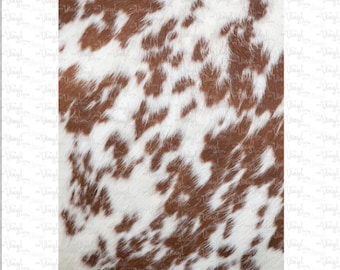 Printed Vinyl or HTV Cowhide Heat Transfer Printed Vinyl Pattern  8 x 12 sheet for shirts or Adhesive Vinyl for cups Digitally Printed