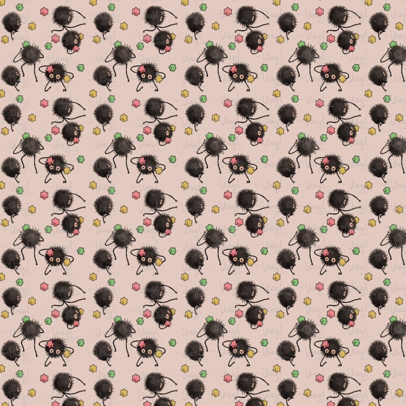 Soot Sprites  | Printed Vinyl | Permanent Adhesive | Permanent Glitter Adhesive | Removable Adhesive | 12 x 12 inch sheet