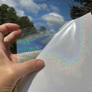 Holographic Glitter Laminating Sheets 6 x 12, 8 x 11, 8 1/2 x 11, or 12 x 12 inches for Cold Laminating Sticker Overlay
