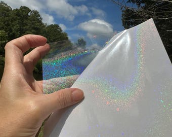 Holographic Glitter Laminating Sheets 6 x 12, 8 x 11, 8 1/2 x 11, or 12 x 12 inches for Cold Laminating Sticker Overlay