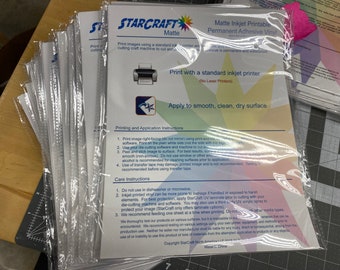 Starcraft Matte Printable Adhesive Vinyl 10-pack 8.5 X 11 - Etsy