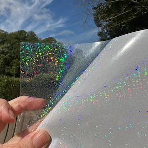 Holographic Snow Laminating Sheets 6 x 12, 8 x 11, 8 1/2 x 11, or 12 x 12 inches for Cold Laminating Sticker Overlay