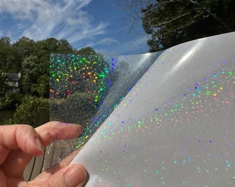 Holographic Snow Laminating Sheets 6 x 12, 8 x 11, 8 1/2 x 11, or 12 x 12 inches for Cold Laminating Sticker Overlay