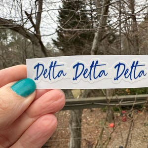 Vinyl Sticker | Tri Delta | Signature | Waterproof | Permanent Removable | Window Cling | Glitter | Holographic | Clear Gloss Matte |