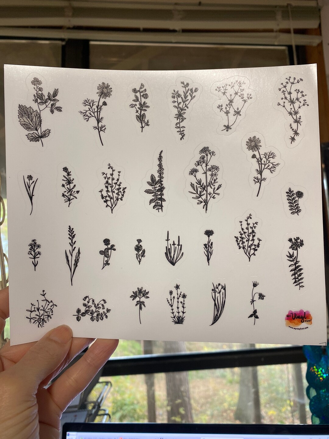 Sticker Sheet - Set of 27 Stickers - Black and White Line Drawings ...