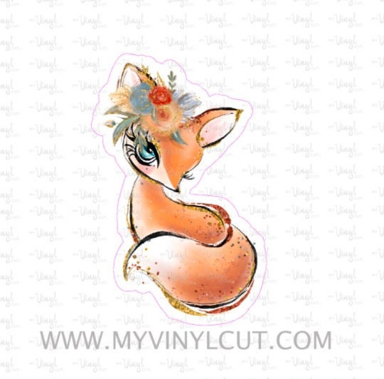 Foxy Lady 2x4 inches Fall Colors water color Original OOAK Painting Custom  Cards Herbs Butterflies and Fox Make Magic Miniature Painting