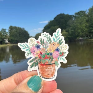 Flower Pots | 3F | Vinyl Sticker Waterproof | Window Cling | Glitter | Holographic | Waterslide Decal | Button | T Shirt Mug Transfer
