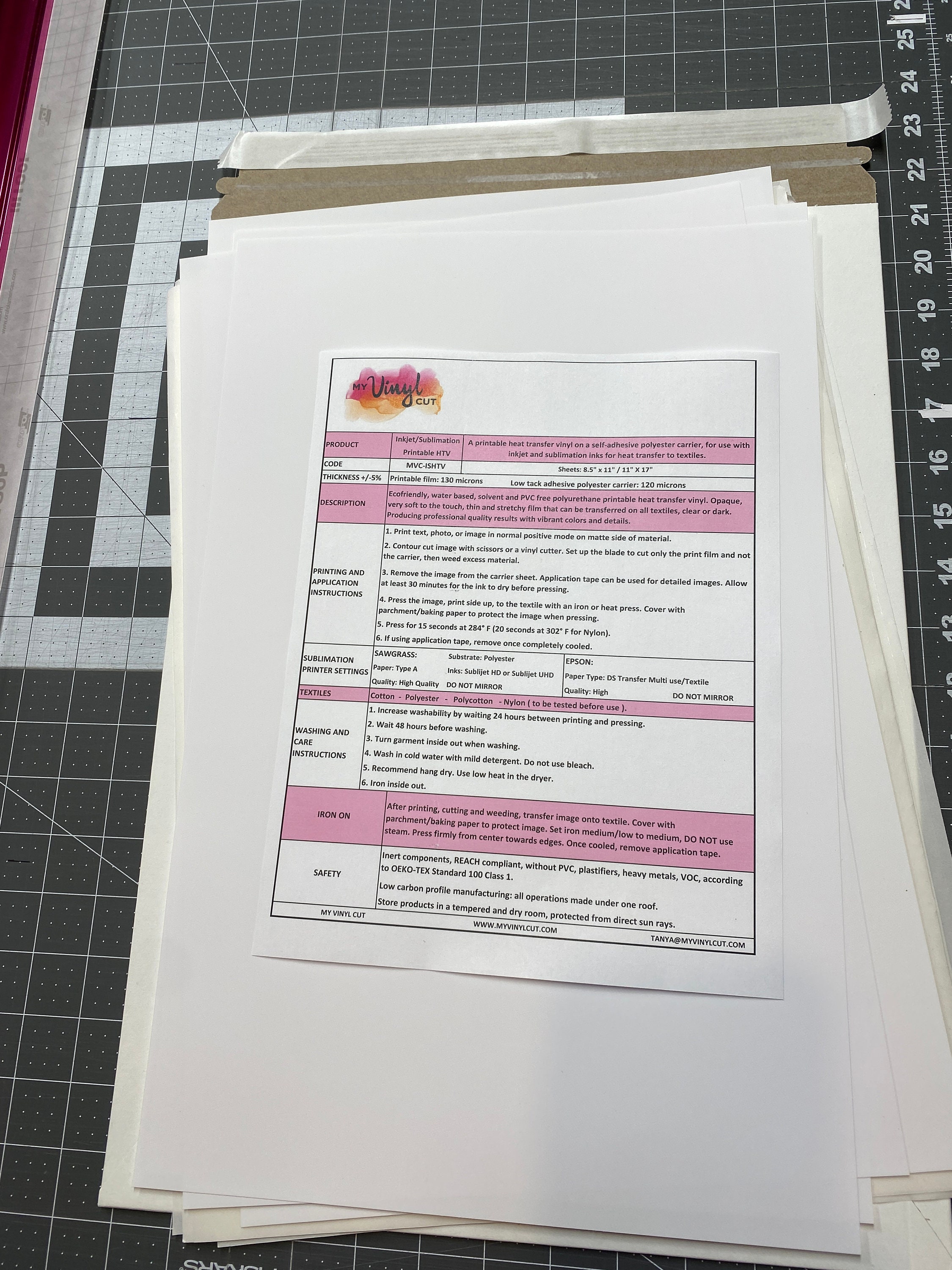 Inkjet and Sublimation Vinyl Dark and Light A4 20 Sheets