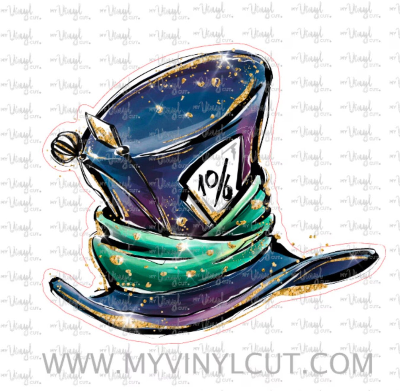 Vinyl Sticker | 21G | Mad Hatter Hat | Waterproof | Permanent