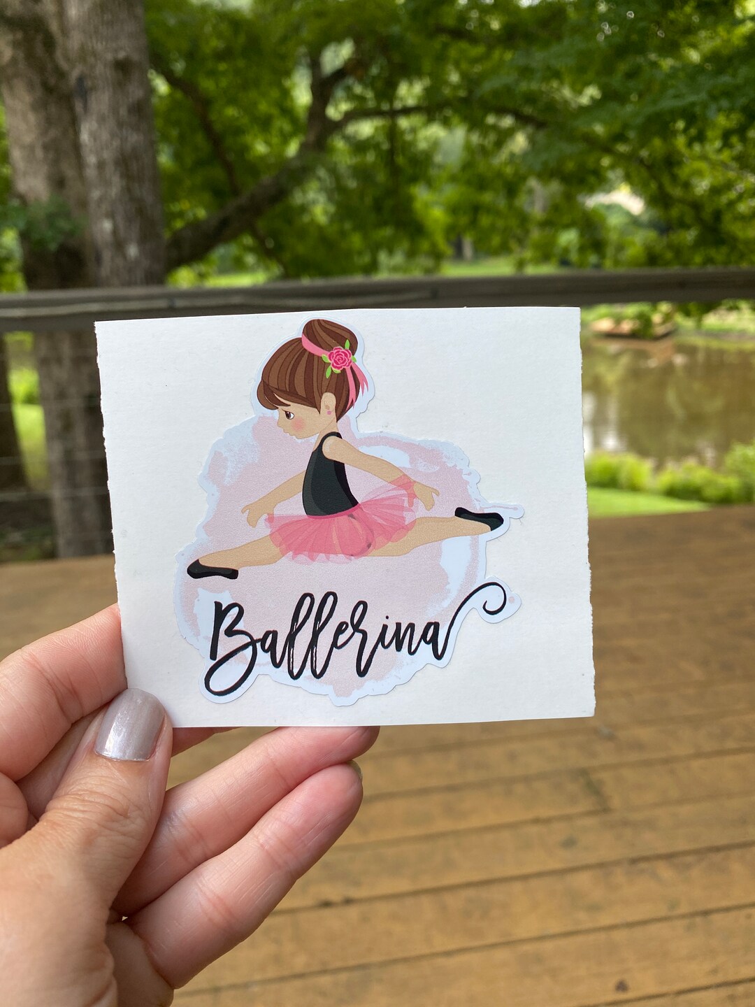 Sticker 50P Girl Ballerina Sticker PRINTED Vinyl Sticker Permanent ...