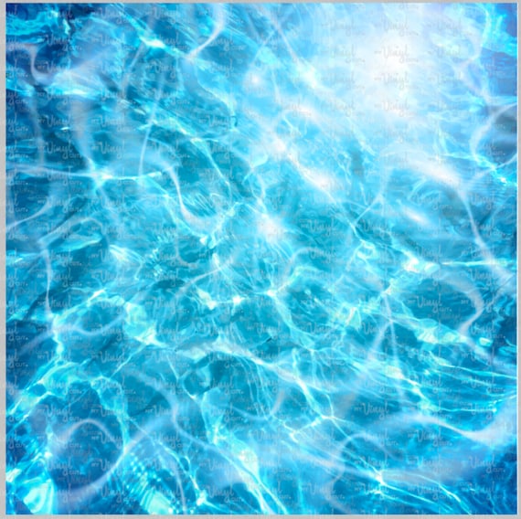 Pool Water Pattern Printed Heat Transfer Vinyl HTV for Shirts or Adhesive Vinyl for Cups 12 x 12 sheet