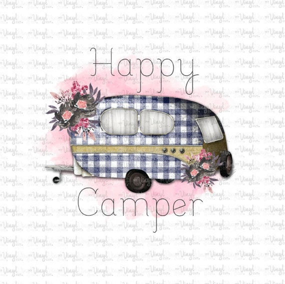Sublimation Transfer Happy Camper With Flowers Press at Home | Etsy