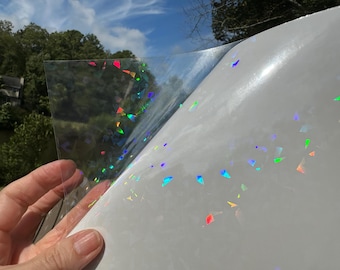 Holographic Cracked Ice Laminating Sheets 6 x 12, 8 x 11, 8 1/2 x 11, or 12 x 12 inches for Cold Laminating Sticker Overlay