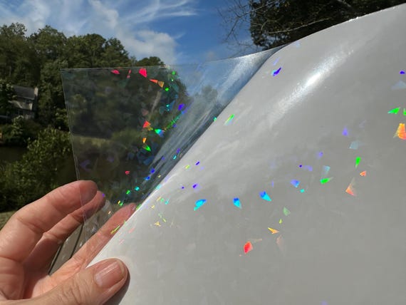 Holographic Cracked Ice Laminating Sheets 6 x 12, 8 x 11, 8 1/2 x 11, or 12 x 12 inches for Cold Laminating Sticker Overlay