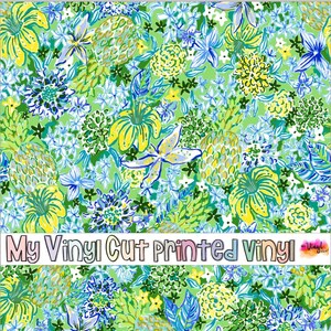 Printed Vinyl | Punchin Pineapples | Permanent Removable Adhesive | Permanent Glitter Adhesive | HTV | Glitter HTV | 12 x 12 inches