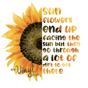 Digital file Half of Sunflower and Half Lettering SVG DXF PNG for cutting or printing Print your own waterslide or cut htv digital file only