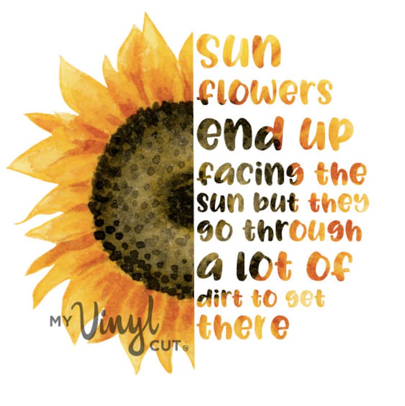 Download Digital file Half of Sunflower and Half Lettering SVG DXF ...