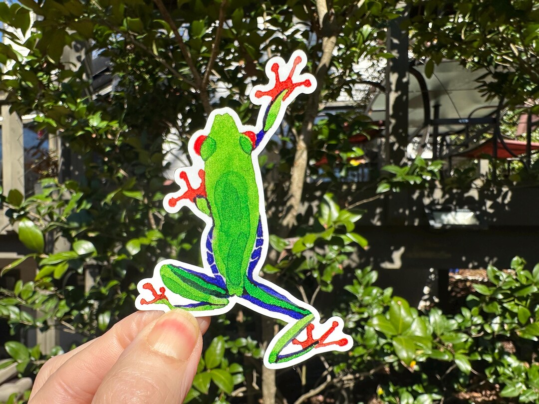 Tree Frog | 57B | Waterproof Vinyl Sticker | Window Cling | Glitter ...