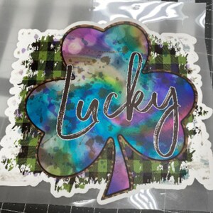 HTV Transfer Lucky Clover for any color fabric T Shirt Design Contour Cut you press at home with your heat press or home iron