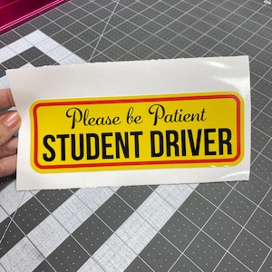 Sticker (permanent adhesive) or Static Cling (no adhesive) for your teen New Driver alert sign 8 inch or 6 inch