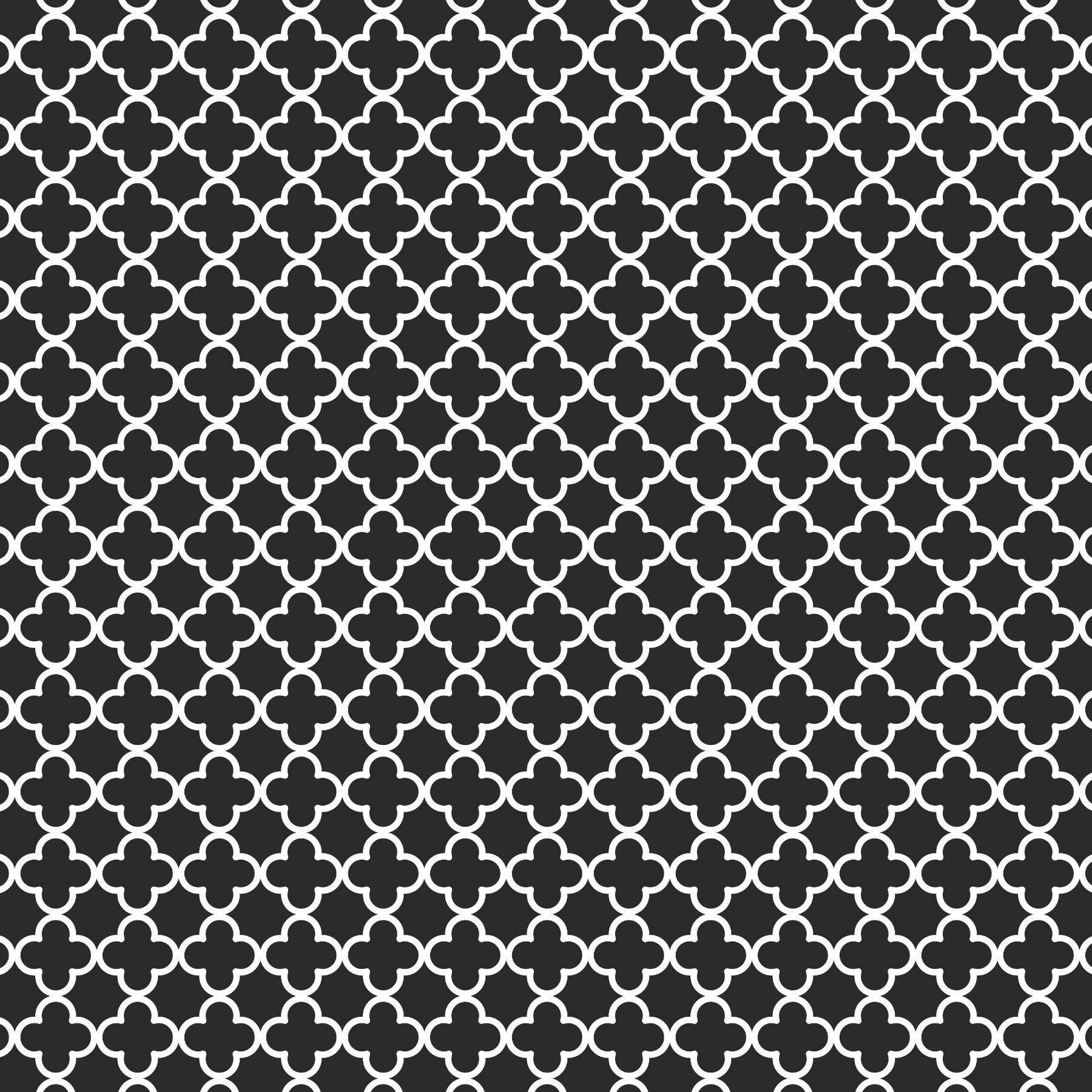 Black and White Quatrefoil Pattern Printed Heat Transfer Vinyl Etsy