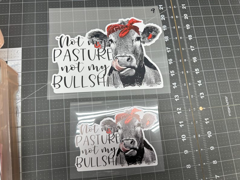 HTV Transfer 36N Not My Pasture Not My Bull Printed Heat Transfer Vinyl for shirt Press at home on your shirt! t shirt transfer DIY image 1
